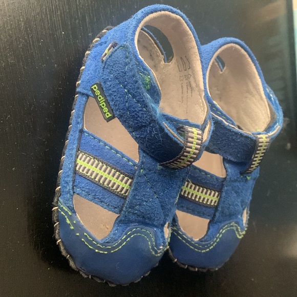 Pediped Gustan Blue Lime Baby Sandal 6-12 months - Picture 2 of 7